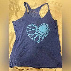 SoulCycle Blue Tank Top with Heart Design size small